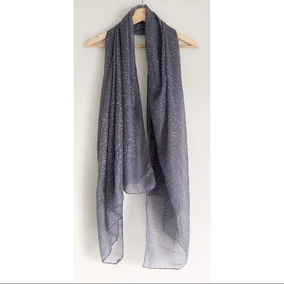Grey Purple Speckled Lightweight Flowy Scarf - Picture 4 of 14